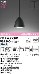 オーデリック OP252956NR(ランプ別梱) ペンダントライト 非調光 LEDランプ 昼白色 高演色LED プラグタイプ 鉄黒色