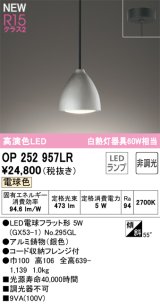 オーデリック OP252957LR(ランプ別梱) ペンダントライト 非調光 LEDランプ 電球色 高演色LED フレンジタイプ 銀色