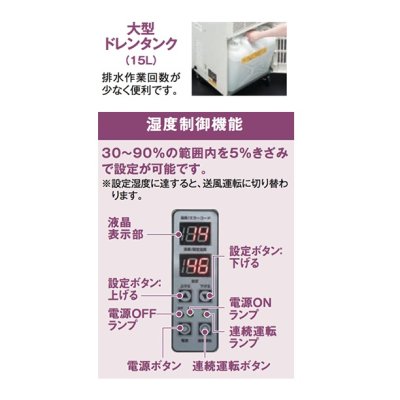 画像2: ナカトミ DM-15C 除湿機 (湿度制御付き) 単相100V [♪]