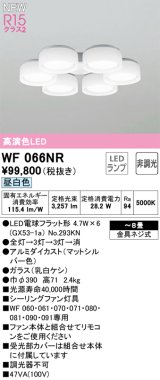 オーデリック WF066NR(ランプ別梱) シーリングファン 8畳 灯具のみ 本体別売 非調光LEDランプ 昼白色 マットシルバー