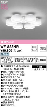 オーデリック WF823NR(ランプ別梱) シーリングファン 8畳 灯具のみ 本体別売 非調光LEDランプ 昼白色 白色