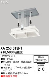 オーデリック XA253313P1 ダウンライト 部材 埋込穴240×125 ハウジング 2灯 オフホワイト