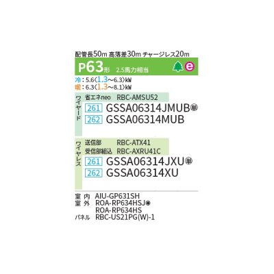 画像2: 日本キヤリア/旧東芝 GSSA06314JXU 業務用エアコン 天井カセット形 1方向吹出し スーパーパワーエコゴールド シングル P63 2.5馬力 単相200V ワイヤレス 受注生産品 ♪§