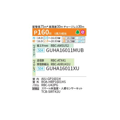 画像2: 日本キヤリア/旧東芝 GUHA16011XU 業務用エアコン 天井カセット形 4方向吹出し スーパーパワーエコ暖太郎 シングル P160 6馬力 三相200V ワイヤレス ♪