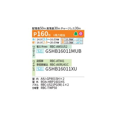 画像2: 日本キヤリア/旧東芝 GSHB16011XU 業務用エアコン 天井カセット形 1方向吹出し スーパーパワーエコ暖太郎 同時ツイン P160 6馬力 三相200V ワイヤレス 受注生産品 ♪§