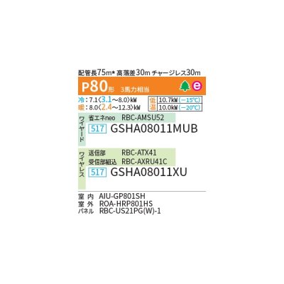 画像2: 日本キヤリア/旧東芝 GSHA08011MUB 業務用エアコン 天井カセット形 1方向吹出し スーパーパワーエコ暖太郎 シングル P80 3馬力 三相200V ワイヤード 受注生産品 ♪§