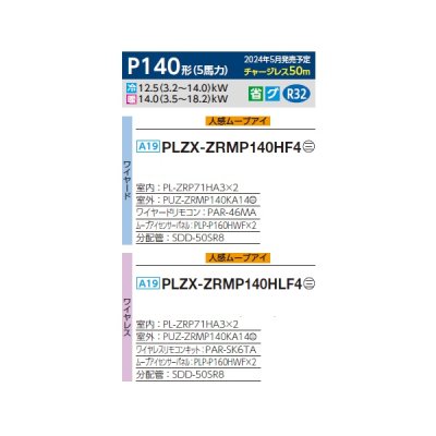 画像2: 三菱 PLZX-ZRMP140HF4 業務用エアコン 4方向天井カセット i-スクエアタイプ スリムZR 同時ツイン P140形 5馬力 三相 200V ワイヤード ♪∀