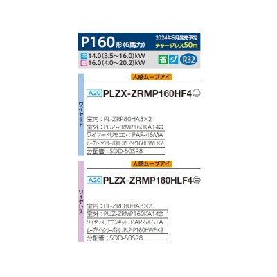 画像2: 三菱 PLZX-ZRMP160HF4 業務用エアコン 4方向天井カセット i-スクエアタイプ スリムZR 同時ツイン P160形 6馬力 三相 200V ワイヤード ♪∀