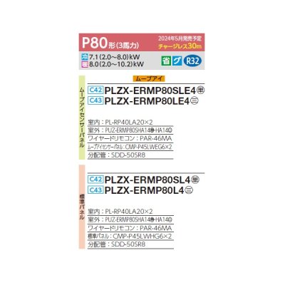 画像2: 三菱 PLZX-ERMP80L4 業務用エアコン 2方向天井カセット スリムER 同時ツイン P80形 3馬力 三相 200V ワイヤード ♪∀