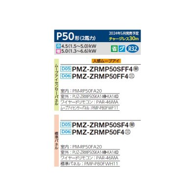 画像2: 三菱 PMZ-ZRMP50F4 業務用エアコン 1方向天井カセット スリムZR 標準シングル P50形 2馬力 三相 200V ワイヤード ♪∀