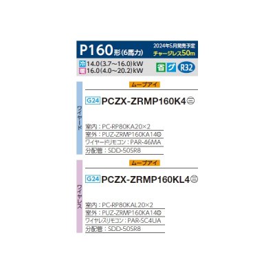 画像2: 三菱 PCZX-ZRMP160K4 業務用エアコン 天吊 スリムZR 同時ツイン P160形 6馬力 三相 200V ワイヤード ♪∀