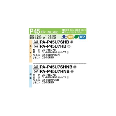 画像2: パナソニック PA-P45U7SHB 業務用エアコン 4方向天井カセット形 XEPHY Eco エコナビ シングル P45形 1.8馬力 単相200Ｖ ♪