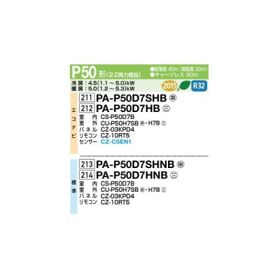 画像2: パナソニック PA-P50D7SHB 業務用エアコン 高天井用1方向カセット形 XEPHY Eco エコナビ シングル P50形 2.0馬力 単相200Ｖ ♪