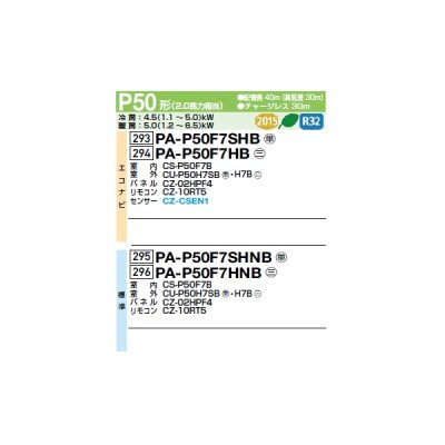 画像2: パナソニック PA-P50F7SHB 業務用エアコン 天井ビルトインカセット形 XEPHY Eco エコナビ シングル P50形 2.0馬力 単相200Ｖ ♪