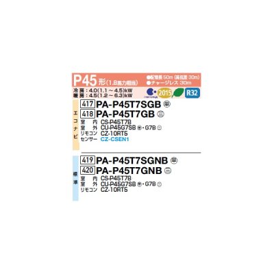 画像2: パナソニック PA-P45T7SGNB 業務用エアコン 天井吊形 XEPHY Premium 標準 シングル P45形 1.8馬力 単相200Ｖ ♪