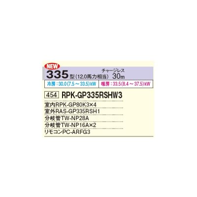 画像2: 日立 RPK-GP335RSHW3 業務用エアコン かべかけ 同時フォー 省エネの達人 335型 12.0馬力 三相 200V ♪