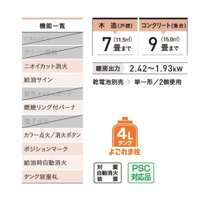 画像2: コロナ SX-2424Y(S) ポータブル石油ストーブ SXシリーズ 木造7畳用 シルバー♭