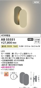 コイズミ照明 AB55551 ブラケットライト 非調光 温白色 グレージュ