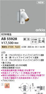 コイズミ照明 AB55928 ブラケット 調光(調光器別売) 電球色 スイッチプレート・埋込スイッチボックス別売 マットファインホワイト