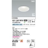 コイズミ照明 AD1283W50 ダウンライト 埋込穴φ100 非調光 LED 昼白色 防雨・防湿型 散光 高気密SB ファインホワイト ￡