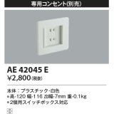 コイズミ照明　AE42045E　保安灯 ナイトライト 別売部材 専用コンセント ホワイト