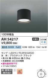 コイズミ照明　AH54217　シーリングライト 非調光 LEDランプ 昼白色 直付・壁付取付 ブラック