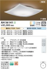 コイズミ照明 AH56141 シーリング 12畳 調光調色 電球色〜昼光色 リモコン付 和風 ホワイト