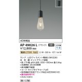 コイズミ照明　AP49026L　LEDペンダントライト LED付 電球色 フランジ 白熱球40W相当 マットブラック [♭]