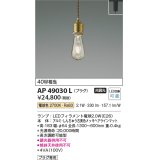 コイズミ照明　AP49030L　LEDペンダント LED付 電球色 プラグ 白熱球40W相当 しんちゅう古美色 スライドコンセント取付