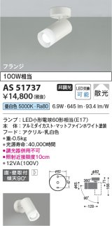 コイズミ照明　AS51737　スポットライト 非調光 LEDランプ 昼白色 散光 フランジタイプ マットホワイト