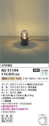 コイズミ照明　AU51194　エクステリア ガーデンライト 非調光 LEDランプ 電球色 防雨型 ブラウン