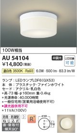 コイズミ照明　AU54104　アウトドアライト 非調光 LEDランプ 温白色 防雨・防湿型 直付・壁付取付 ファインホワイト