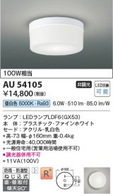 コイズミ照明　AU54105　アウトドアライト 非調光 LEDランプ 昼白色 防雨・防湿型 直付・壁付取付 ファインホワイト