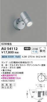 コイズミ照明　AU54112　アウトドアライト 非調光 LEDランプ 昼白色 防雨型 サテンシルバー