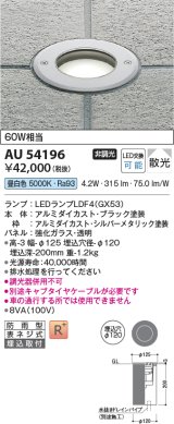 コイズミ照明　AU54196　アウトドアライト 埋込穴φ120 非調光 LEDランプ 昼白色 防雨型 埋込取付 シルバーメタリック