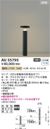 コイズミ照明 AU55795 アウトドアライト ガーデンライト 非調光 電球色 キャブタイヤケーブル別売 防雨型 サテンブラック