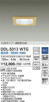 大光電機(DAIKO)　DDL-5013WTG　ベースダウンライト LED内蔵 調光(調光器別売) 昼白色 COBタイプ 高気密SB形 防雨形 埋込穴□100 白木枠