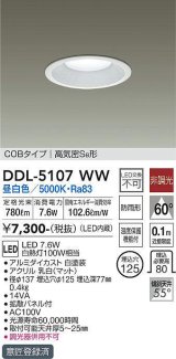 【数量限定特価】大光電機(DAIKO)　DDL-5107WW　ダウンライト LED内蔵 非調光 昼白色 COBタイプ 高気密SB形 防雨形 埋込穴φ125 ホワイト