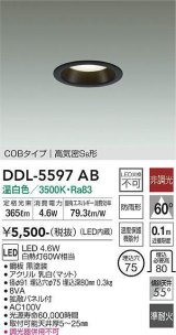 大光電機(DAIKO) DDL-5597 AB ダウンライト 埋込穴φ75 非調光 LED 温白色 COBタイプ 高気密SB形 防雨形 準耐火 ブラック