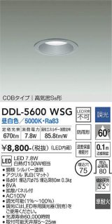 大光電機(DAIKO) DDL-5600 WSG ダウンライト 埋込穴φ75 調光(調光器別売) LED 昼白色 COBタイプ 高気密SB形 防雨形 準耐火 シルバー