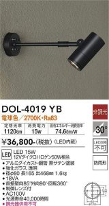 大光電機(DAIKO)　DOL-4019YB　アウトドアライト スポットライト LED内蔵 非調光 電球色 防雨形 ブラック