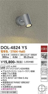 大光電機(DAIKO)　DOL-4824YS　アウトドアライト スポットライト 非調光 LED内蔵 電球色 防雨形 シルバー