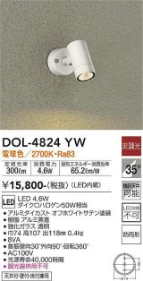 大光電機(DAIKO)　DOL-4824YW　アウトドアライト スポットライト 非調光 LED内蔵 電球色 防雨形 ホワイト