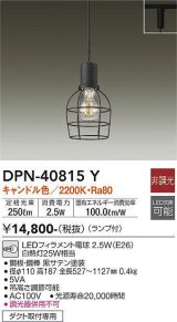 大光電機(DAIKO)　DPN-40815Y　ペンダント LED 非調光 キャンドル色 ランプ付 プラグ ダクト取付専用 [♭]