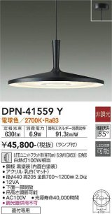 大光電機(DAIKO)　DPN-41559Y　ペンダント 非調光 ランプ付 電球色 フランジタイプ 黒