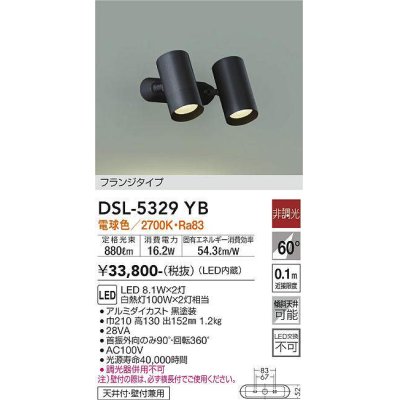 画像1: 大光電機(DAIKO)　DSL-5329YB　スポットライト 非調光 電球色 フランジタイプ 黒