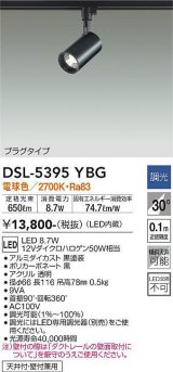 大光電機(DAIKO)　DSL-5395YBG　スポットライト LED内蔵 調光(調光器別売) 電球色 配光30° プラグタイプ ブラック