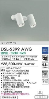 大光電機(DAIKO)　DSL-5399AWG　スポットライト LED内蔵 調光(調光器別売) 温白色 配光30° フランジタイプ ホワイト