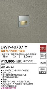 大光電機(DAIKO)　DWP-40787Y　アウトドアライト フットライト LED内蔵 非調光 電球色 埋込ボックス付 拡散パネル付 防雨形