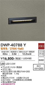 大光電機(DAIKO)　DWP-40788Y　アウトドアライト フットライト LED内蔵 非調光 電球色 埋込ボックス付 拡散パネル付 防雨形